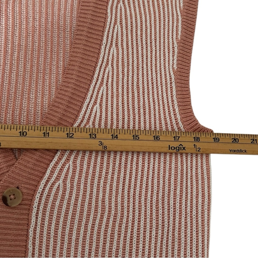 Asos Men's Oversized Pink Cardigan Sweater Vest Sz S - Picture 3 of 5